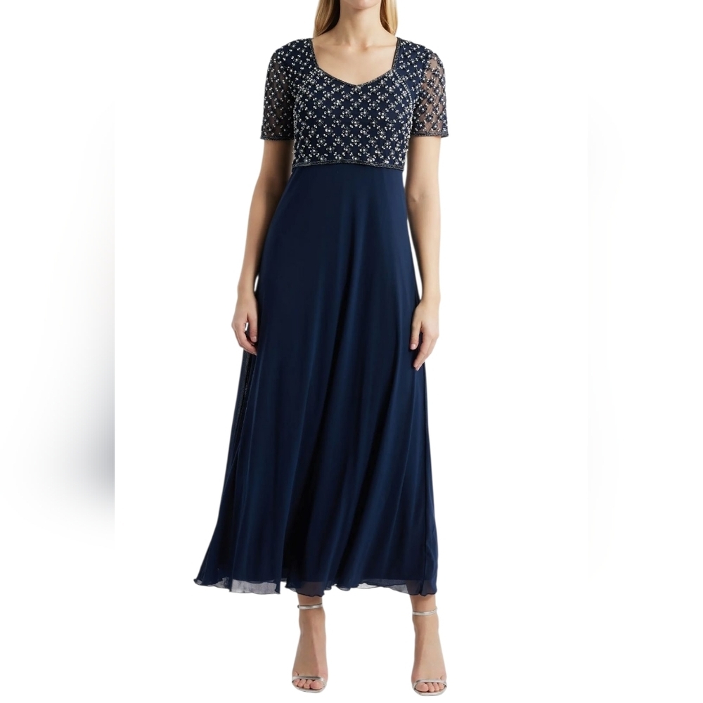 Pisarro Nights Faux Pearl Bodice Gown – Size 4, NWOT